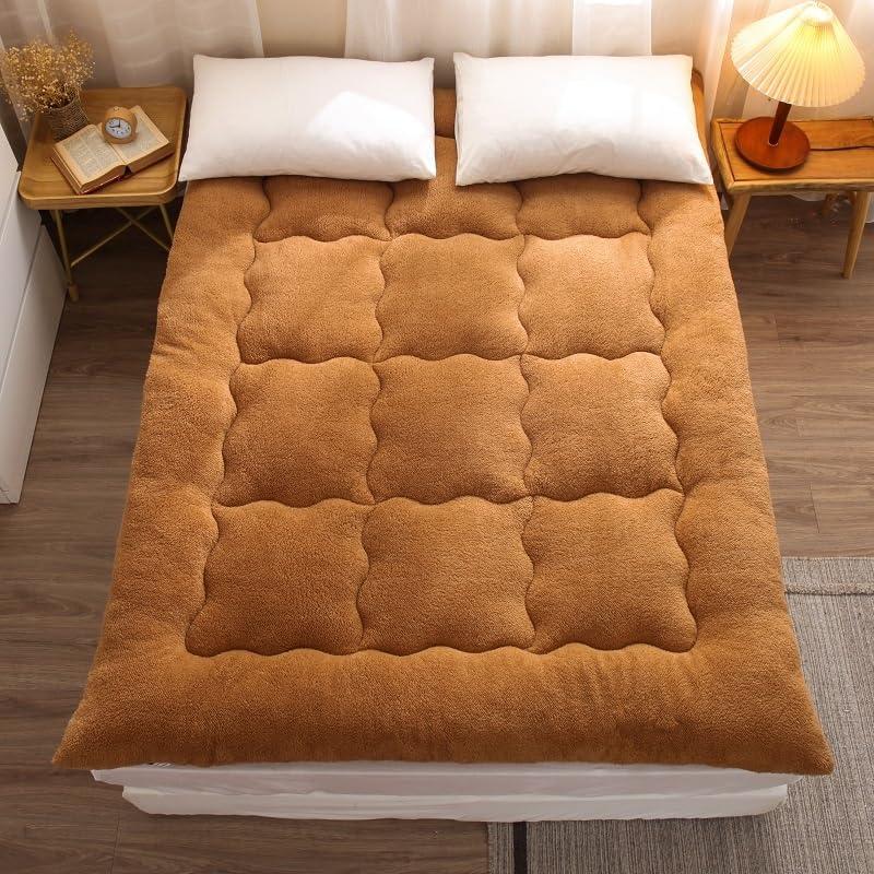 XHHBS XHHBS Japanese Floor Mattress Foldable & Portable Futon Mattress Roll Up Mattress Sleeping Mattress Tatami Mat Floor Lounger Guest Bed Camping Mattress (Color : Brown, Size : 100 * 200cm)