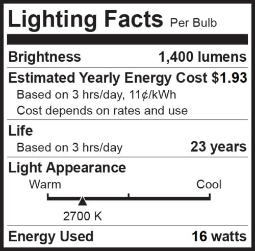 Bioluz LED Bioluz 4 Pack Brightest BR40 LED Light Bulb - 90 CRI Instant ON Warm White 2700K Light Bulbs 16W 1400 Lumen Indoor & Outdoor Lighting Smooth Dimmable Lightbulb UL Listed Title 20 Compliant