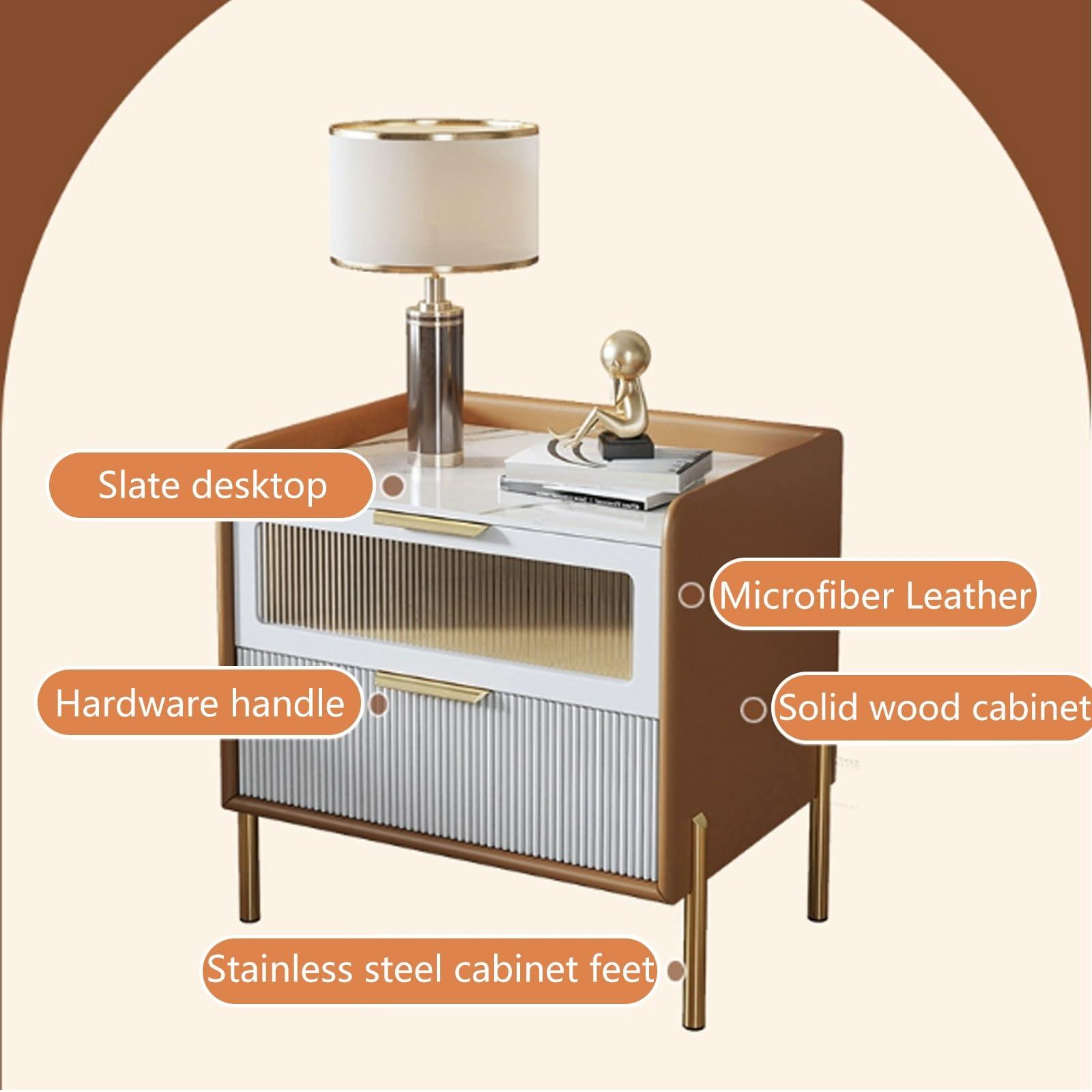 ELZEM Multipurpose Solid Wood Modern Bedroom Nightstand with Cabinet Legs, Freestanding Bedroom Side Table Nightstand with Handle, Suitable for Bedroom, Living Room, Study Room, etc. (Color : Green, Size