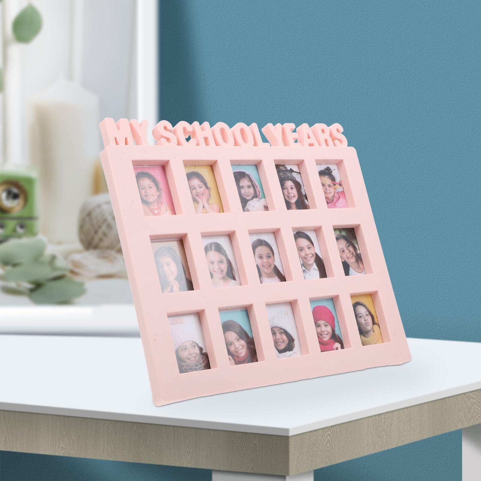NUOBESTY NUOBESTY School Years Picture Frame School Days Photo Frame Kids Growth Trajectory Photo Frame School Photo Collection Photo Frames Display Frame Pink