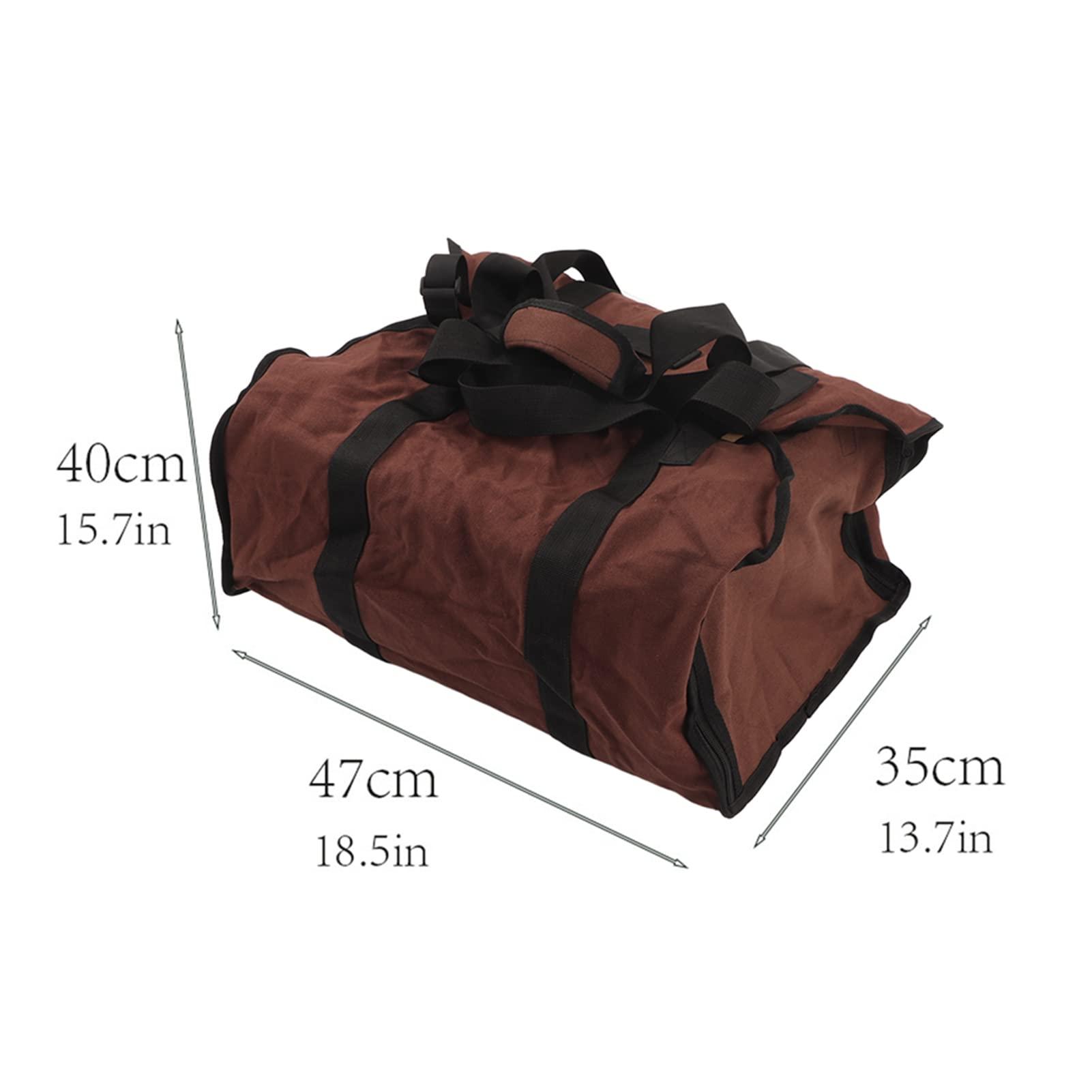 JEOZBM JEOZBM Canvas Log Carrier Bag, Waxed Canvas Firewood Log Carrier Tote, Waxed Canvas Firewood Log Carrier Tote, for Carrying Wood at Home or Camping by Outdoor