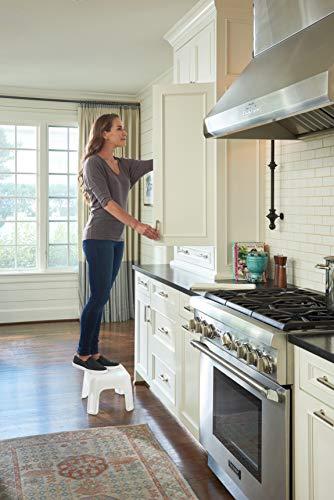 Rubbermaid Rubbermaid Step Stool, 9.5-Inch High, White, Plastic, Small Single Step Stool for Kids/Adults in Home/Kitchen/Laundry/Garage/Bathroom
