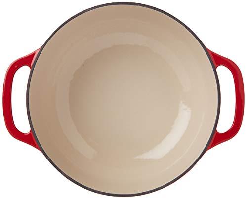 Lodge Lodge 6 Quart Enameled Cast Iron Dutch Oven with Lid Dual Handles Oven Safe up to 500 F or on Stovetop - Use to Marinate, Cook, Bake, Refrigerate and Serve Island Spice Red