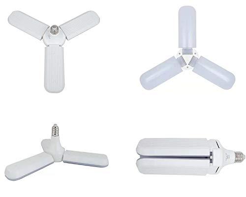 KLED KLED Foldable LED Garage Light Bulb, Super Bright, 45W (300W Equivalent), 3200 Lumen, 4000K (Daylight White), Medium Base E26, for Garage Warehouse High Bay Barn Backyard (4000K-Daylight White)