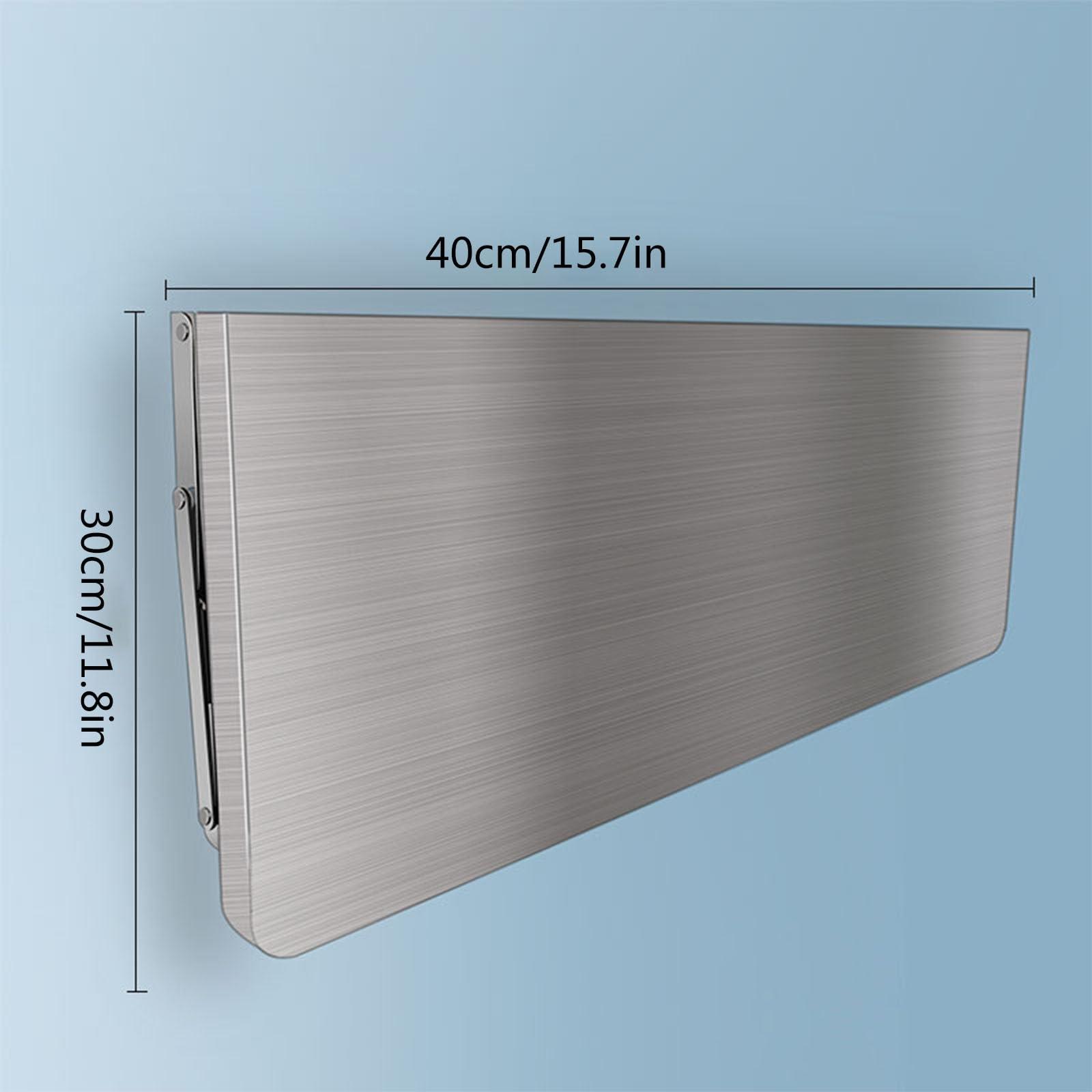 Pllrbvshs 304 stainless steel folding table, wall-mounted folding table, kitchen storage shelf, made of food-grade stainless steel material, suitable for living room, balcony, bathroom, or laundry room.(40*30cm