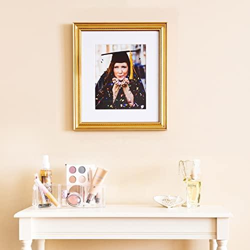 ArtToFrames ArtToFrames 24x35 Inch Gold Picture Frame, This 1.28 Inch Custom Wood Poster Frame is Gold - Comes with Foam Backing 3/16 inch and Regular Acrylic (FBPL0066-81375-YGLD-24x35)