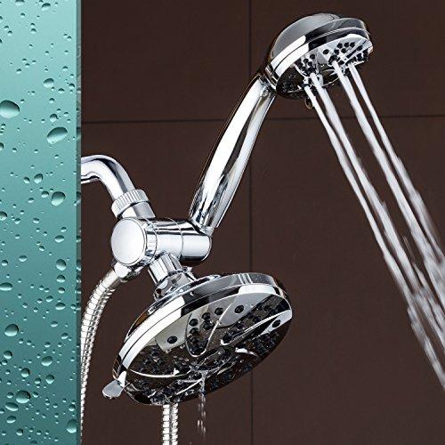 AquaDance AquaDance 6-inch High Pressure 3-way Rainfall Shower Combo - Premium 6-Setting Rain Showerhead and 6-setting Hand Held Shower – Chrome Finish