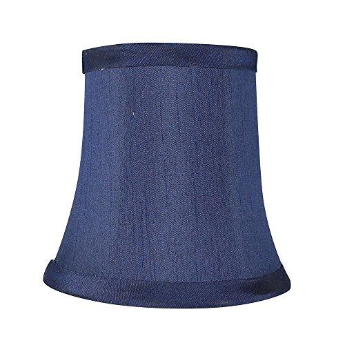 MERIVILLE Meriville Set of 6 Blue Faux Silk Clip On Chandelier Lamp Shades, 3.5-inch by 5-inch by 4.75-inch