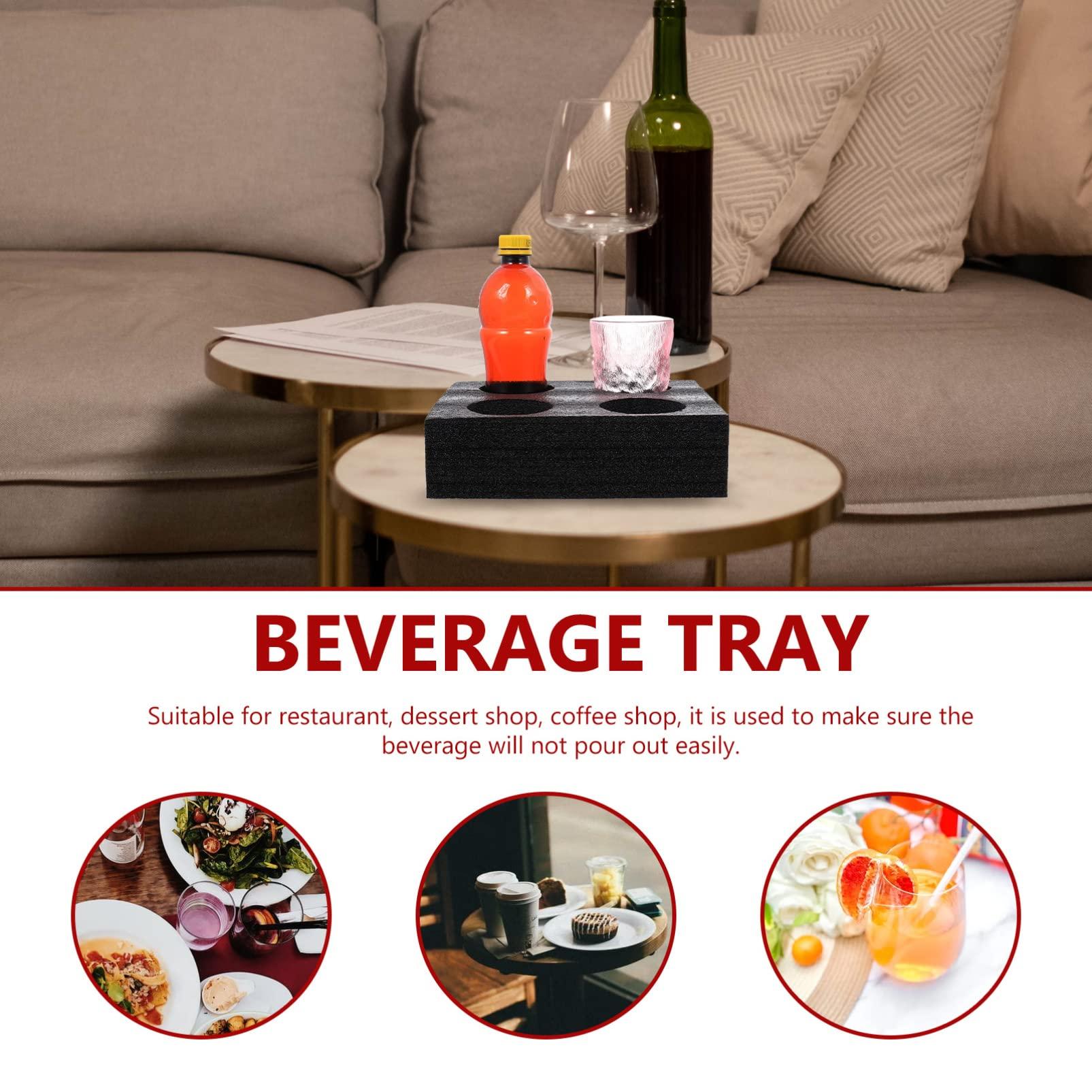 Zerodeko 2Pcs Foam Cup Holder Tray, 4 Drink Cup Takeout Carrier Tray Cup Fixing Packing Supply for, Coffee Milk Tea Beverage Holder for Outdoor Travel