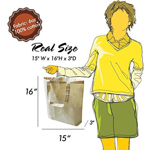 BagzDepot Bulk 12 PACK (1 DOZEN) Wholesale 100% Cotton Tote Bags, 6oz. Plain Reusable Art and Craft Party Pack Tote Bags, Kitchen Storage Organization Blank Tote Bags with Bottom Gusset (Black)