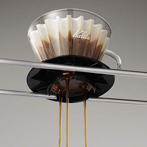 Kalita Kalita Wave Pour Over Coffee Dripper, Size 185?, Makes 16-26oz, Single Cup Maker, Heat-Resistant Glass, Patented & Portable