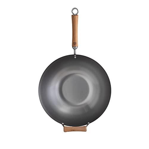 JOYCE CHEN JOYCE CHEN Classic Series 14-Inch Carbon Steel Wok with Birch Handles