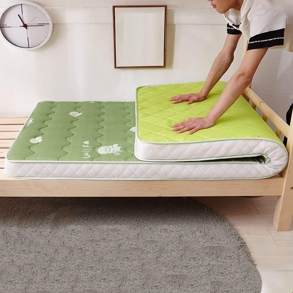 HomeLoft Basics Foldable Futon Mattress Korean Tatami Mattress Topper Portable Sleeping Pad Student Dormitory Double Single Roll Up Mattress for Floor Guest Camping Adult Children,Cow 3cm,King(180x200cm)