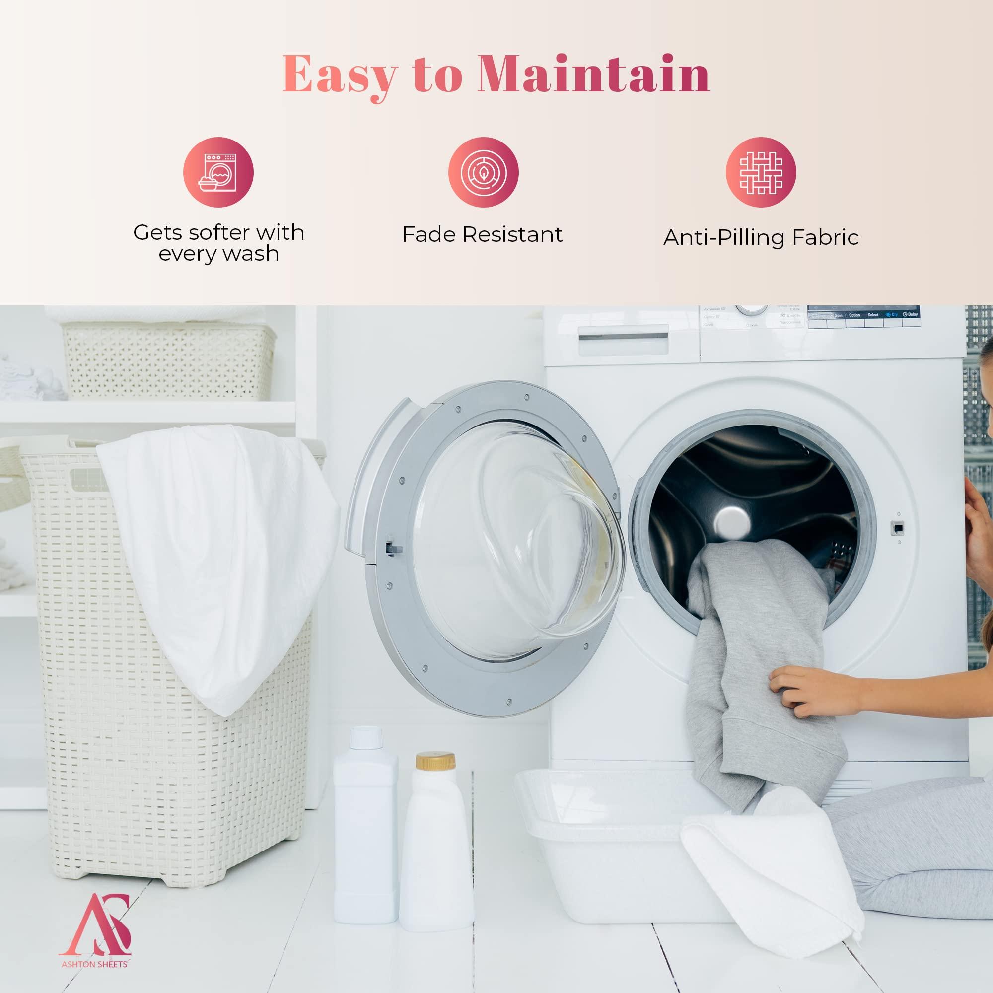 Ashton Sheets Ashton Sheets 100% Egyptian Cotton Sheets Queen Size - 1000 Thread Count 4 PC Queen Sheet Set Egyptian Cotton, Sateen Luxury Sheets Queen Size, High Thread Count Sheets, 16\" Deep Pocket - Burgundy