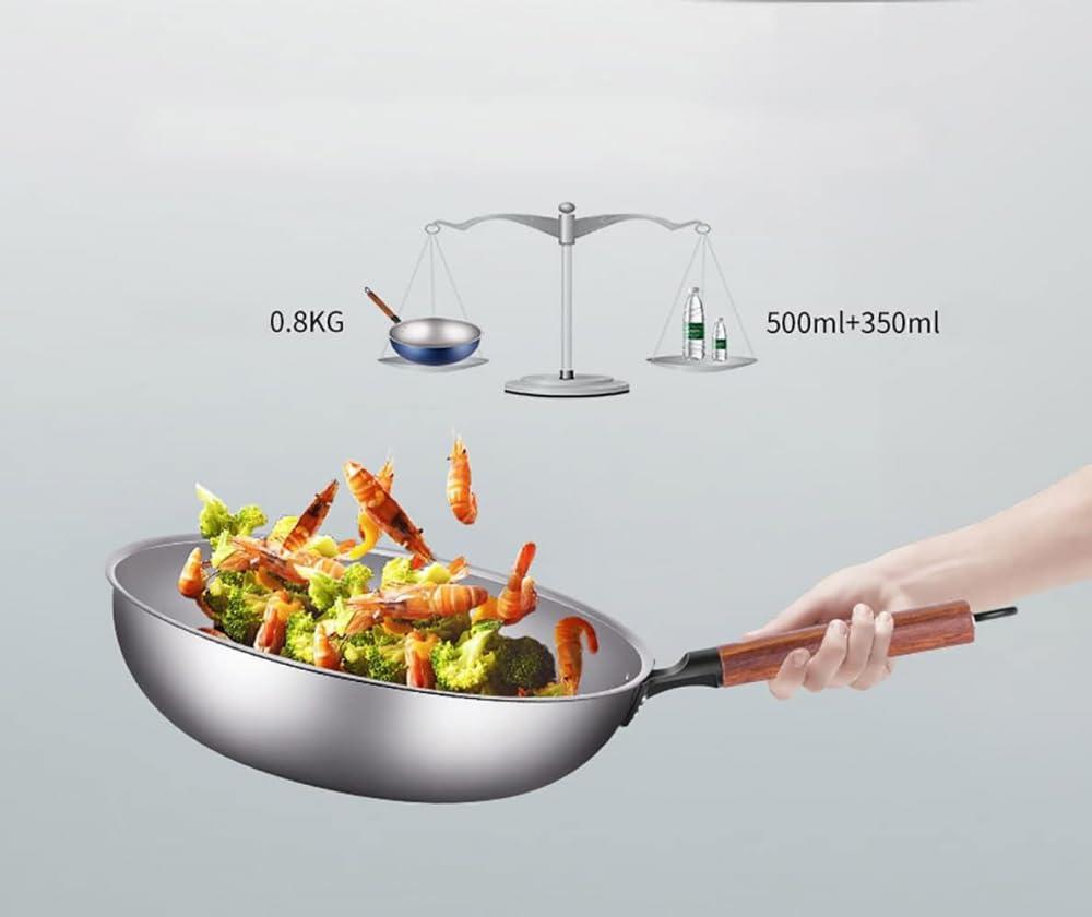 LRTYZBD LRTYZBD Pure Titanium Nonstick Skillet,12.6-Inch Frying Pan Uncoated Household Steak Omelet Household Gas Induction Cooking