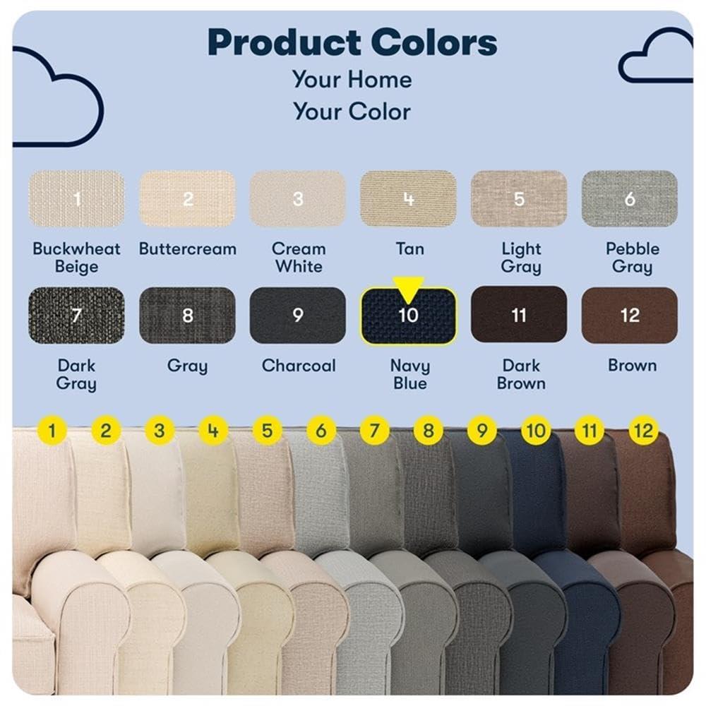 Pemberly Row Pemberly Row 73" Rolled Arm Sofa with Removable Covers Navy Blue