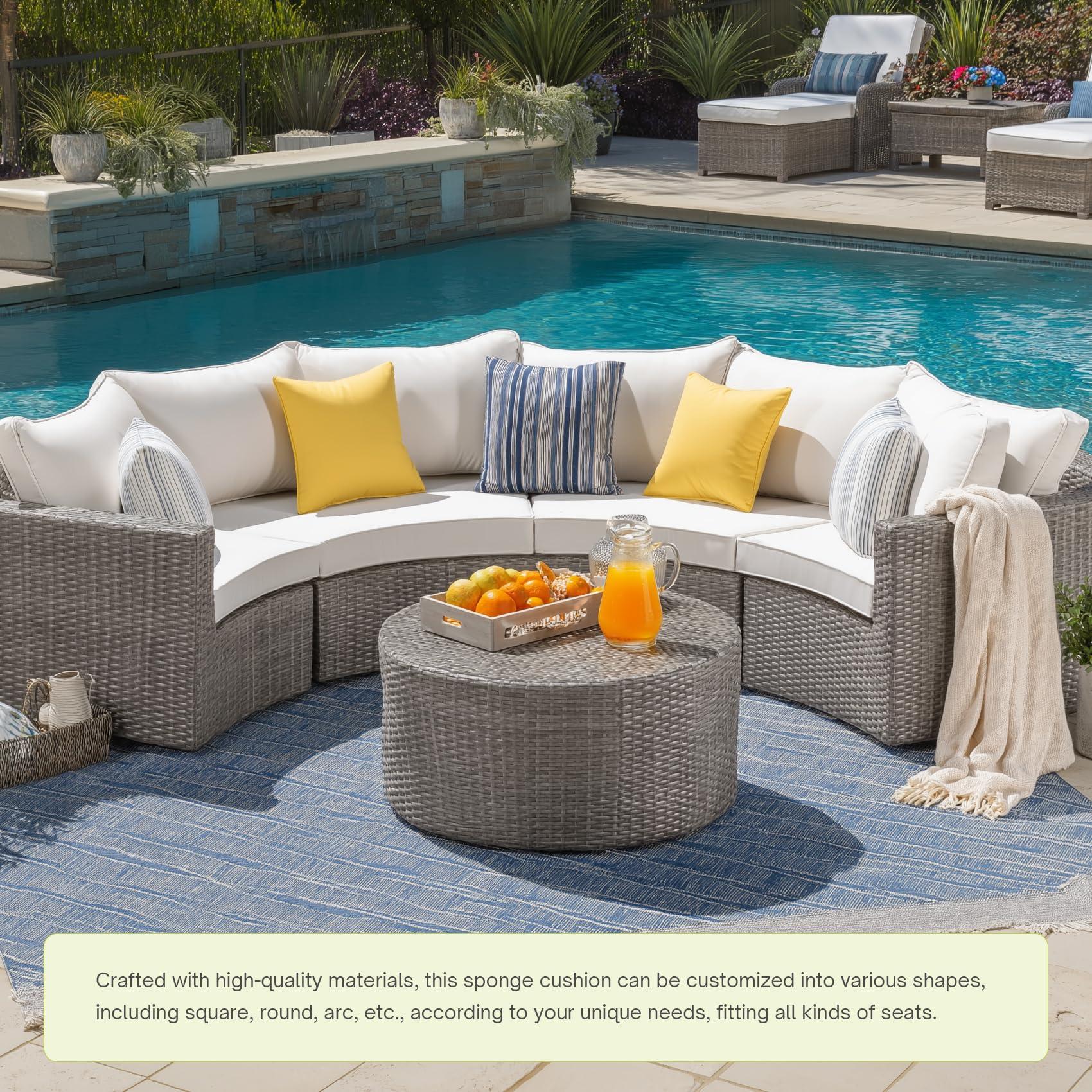 RULAER RULAER Custom Size Bench Cushion,Custom Bench Cushion for Indoor/Outdoor Furniture,Durable Outdoor Waterproof Seat Cushions,Comfortable and Highly Resilient Patio Furniture Cushion