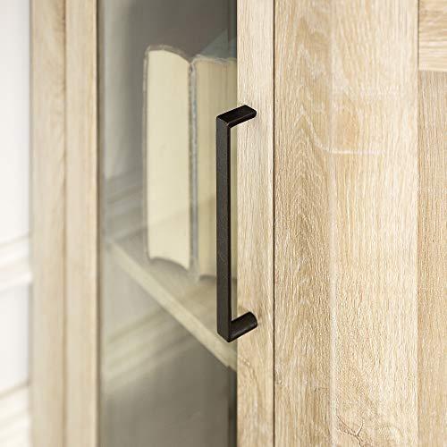 Walker Edison Walker Edison Alcott Classic Glass Door Fireplace Corner TV Stand for TVs up to 55 Inches, 48 Inch, White Oak