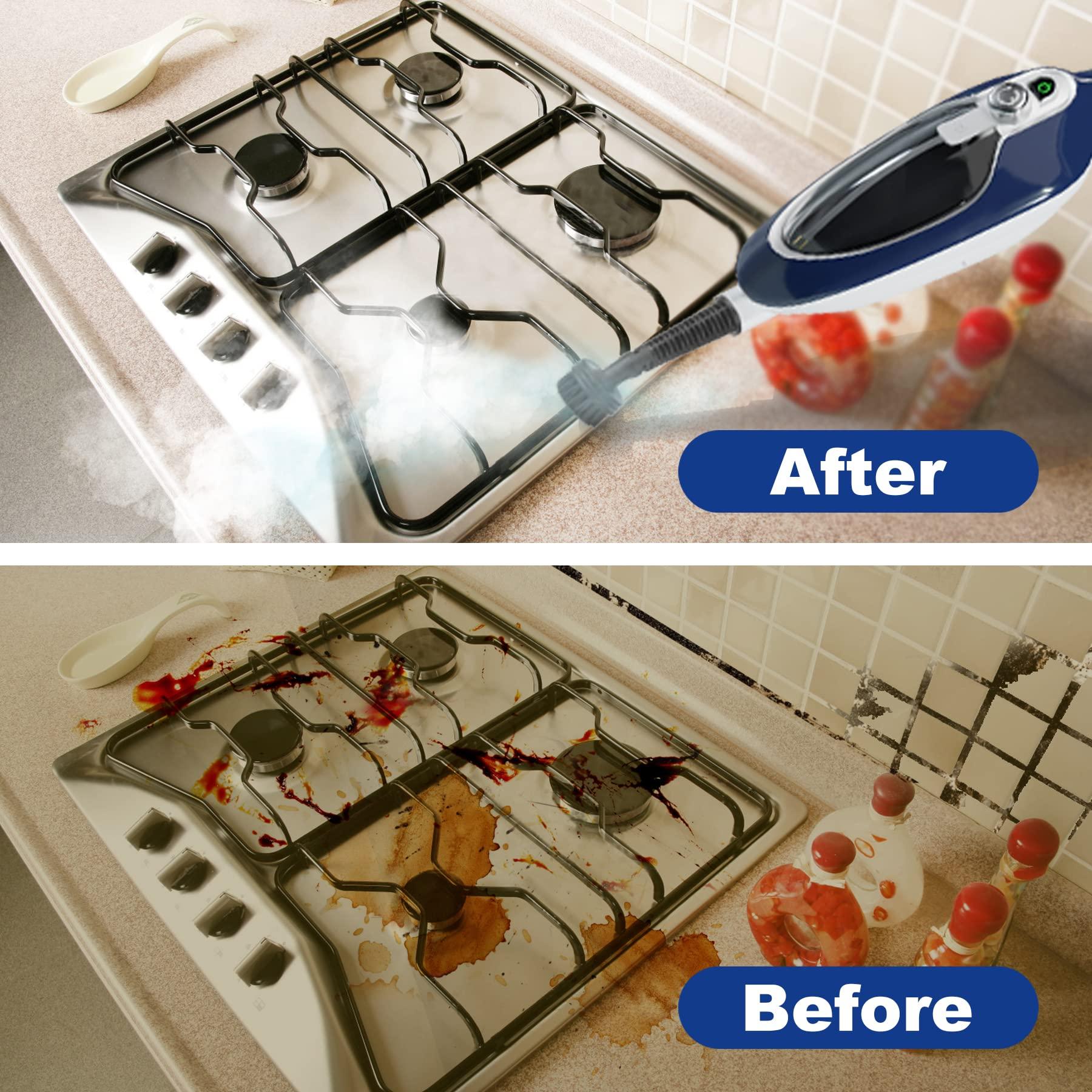 GorFanty Steam Mop - 10-in-1 Floor Steamer Detachable MultiPurpose Handheld Steam Cleaner for Hardwood/Tile/Laminate All Floors Carpet Cleaning with 11 Accessories for Whole Home Use(Blue).