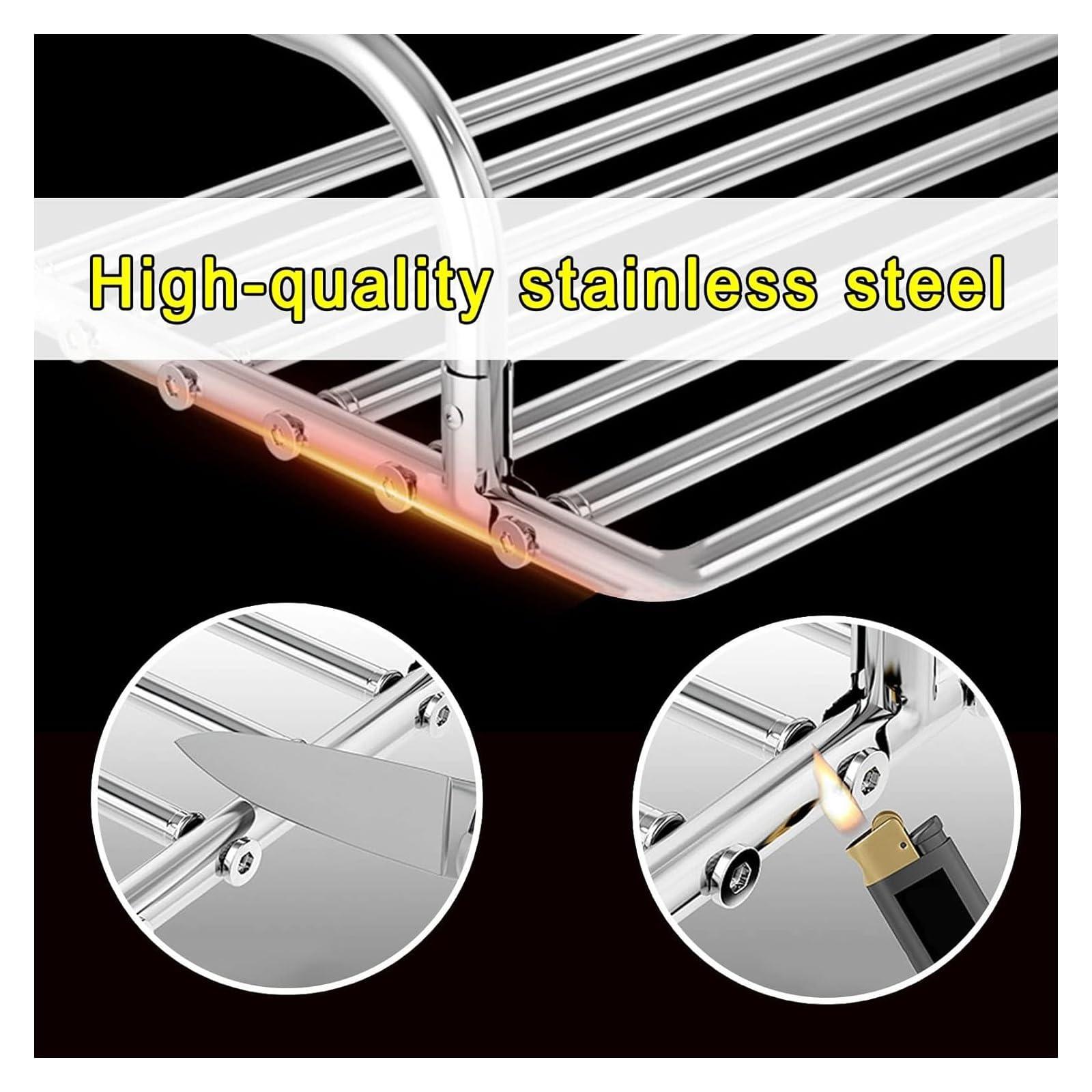 HJXGQJM Radiator Clothes Airer Rack, Stainless Steel Extendable Foldable Airer, Indoor Radiator Outdoor Balcony Drying Rack RailHanging Drying Rack AirerDryer For Hanging Clothing, Towel, Shoes ( Size : Tel