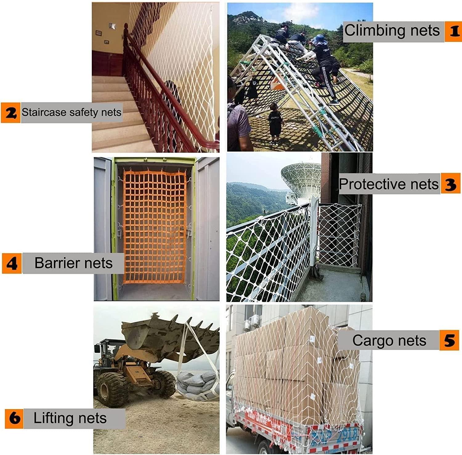 HGFSGGGREEHY Cargo Lifting Net - Material Loading Handling Straps, Cargo Net Straps Sling Hoisting Net, Lifting Cargo Netting, Outdoor Play Expansion Climbing Rope Net, Bungee Cargo Net (Size : 2x2/load: 2T) ()