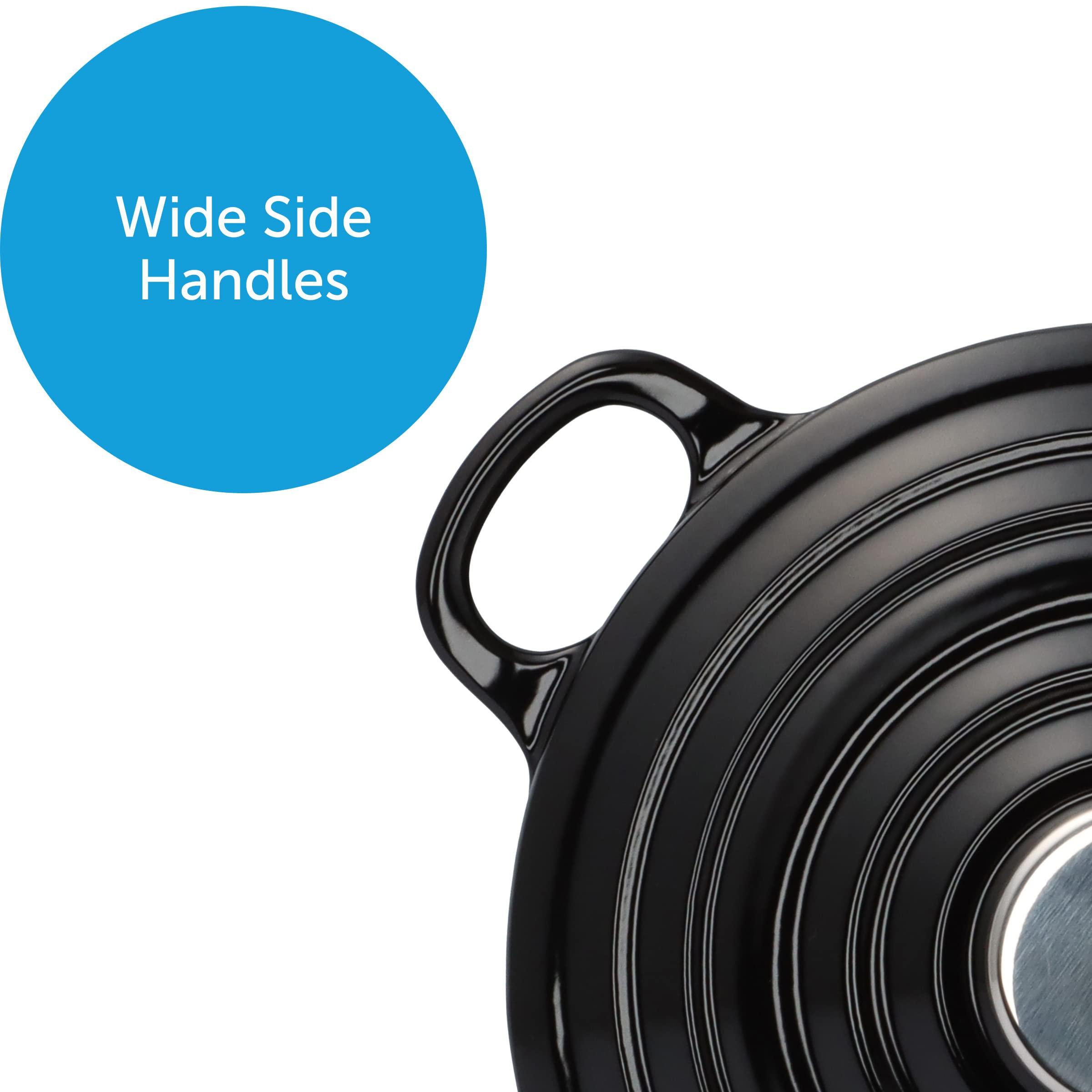 BK BK Bourgogne Enameled Cast Iron Induction 4.4QT Nonstick Dutch Oven, PFAS Free, Dishwasher Safe, Jet Black