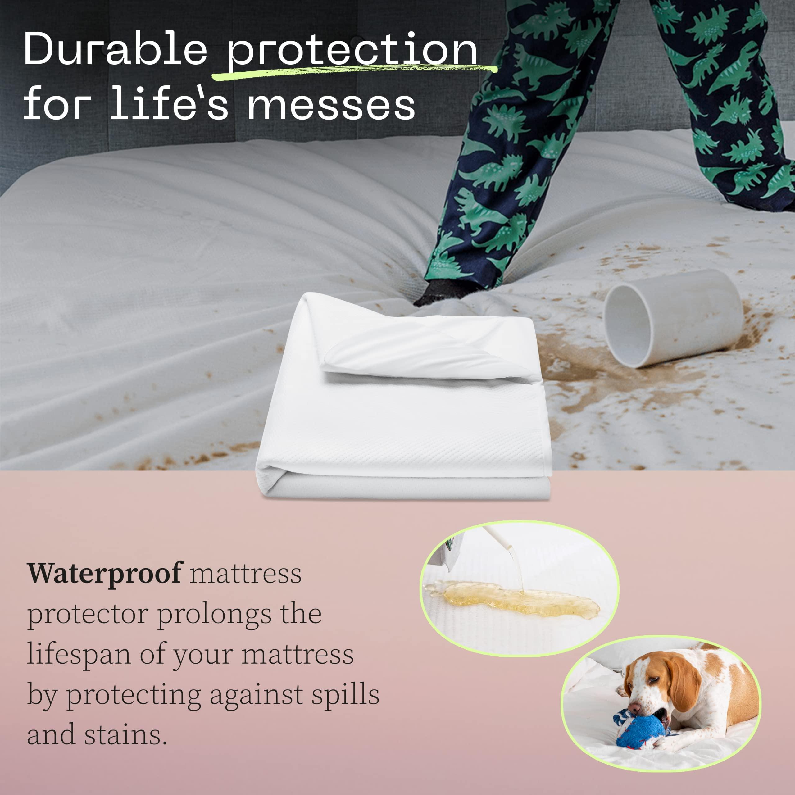 Coop Home Goods Coop Home Goods Ultra-Tech Waterproof Mattress Protector Twin, Smooth Top Mattress Pad, Waterproof Cover, Up to 18 Inches Deep, Machine Washable, Noiseless Comfort, Twin (39x75)