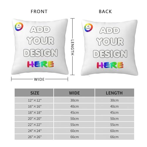PVJIEMS PVJIEMS Personalized Pillowcase with Photo Text Name, Two-Sides Printed Throw Pillow Cover for Birthday Christmas Anniversary, Couple Dad Mom Son Daughter Family Love Gifts,White,22x22