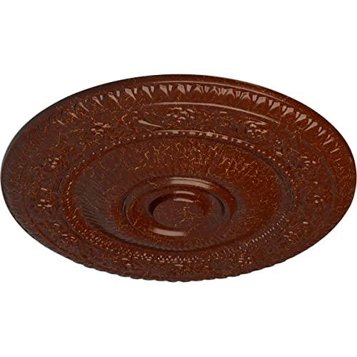 Ekena Millwork Ekena Millwork CM24NABMC Neuveau Ceiling Medallion, 24 1/4\"OD x 2\"P (Fits Canopies up to 6 3/8\"), Hand-Painted Burnished Mahogany Crackle
