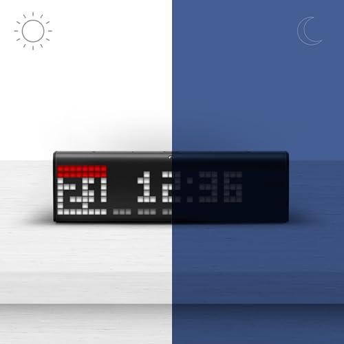 LaMetric LaMetric TIME Wi-Fi Clock for Smart Home - Social Media Counter - Cinema Lightbox - Digital Alarm Clock with Weather - Retro Pixel Art Bluetooth Speaker with 37x8 LED Display