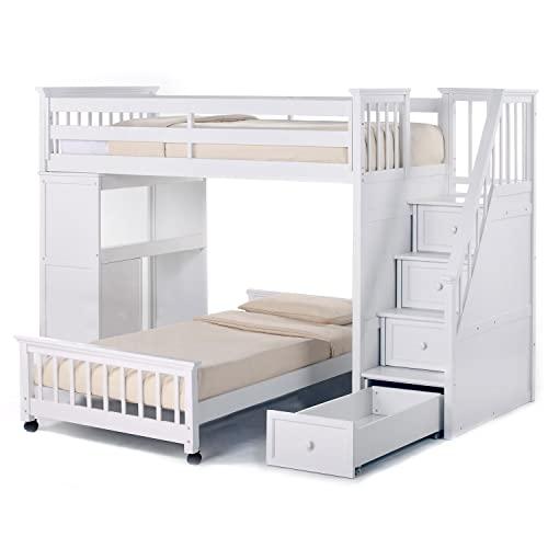 Hillsdale Hillsdale NE Kids School House Stair Loft with Desk End and Twin Lower Bed