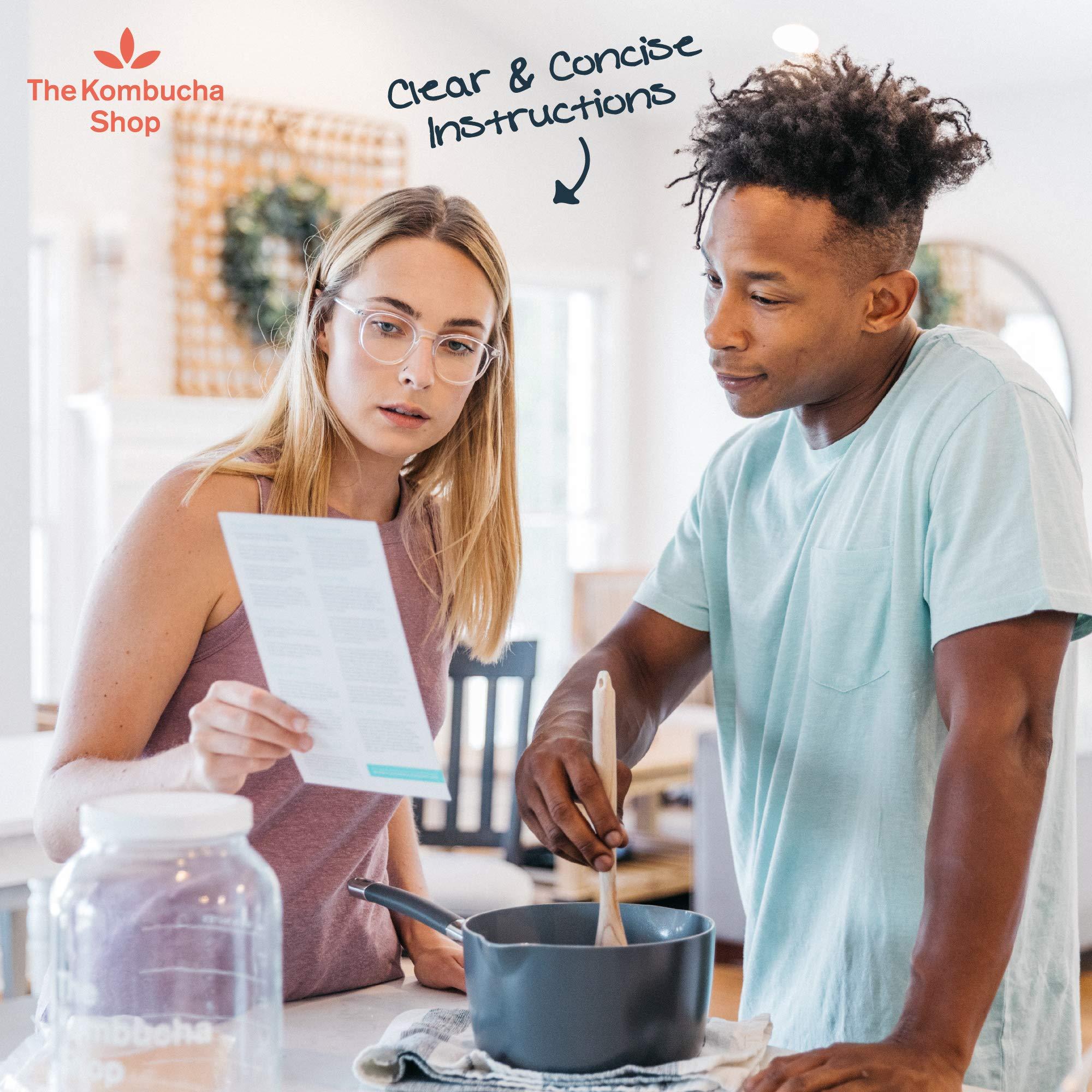 The Kombucha Shop The Kombucha Shop Organic Kombucha Starter Kit - 1 Gallon Brewing Kit Includes All The Essentials Required for Brewing Kombucha At Home