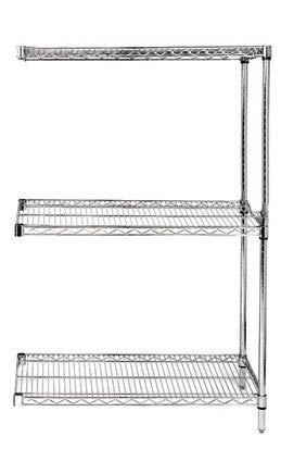 Omega Products Corporation Omega Products Corporation 24" Deep x 24" Wide x 86" High 3 Tier Stainless Steel Wire Add-On Shelving Unit