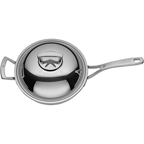 WMF WMF Wok Multiply 28cm with Metal lid, Stainless Steel, Silver, 57.5 x 33.2 x 20.3 cm