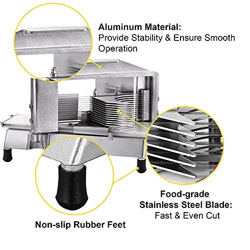 Happybuy VEVOR Commercial Tomato Slicer 3/16 inch Heavy Duty Tomato Slicer Tomato Cutter with Built-in Cutting Board for Restaurant or Home Use (3/16 inch)