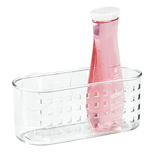 iDesign iDesign Plastic Shower Caddy and Bathroom Organizer Basket with Suction Cups 10.2x4.8x4.35, Clear