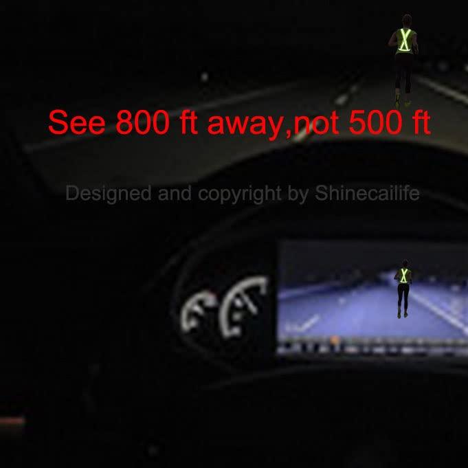 Shinecailife Shinecailife Extra Wide/Big High Visibility Safety Reflective Vest,2\" Wide Strap,0.8\" Wide Reflective Strip,Adjustable,Elastic for Safety Running,Construction,Cycling,Walking,Size 24-36(3XL-5XL)