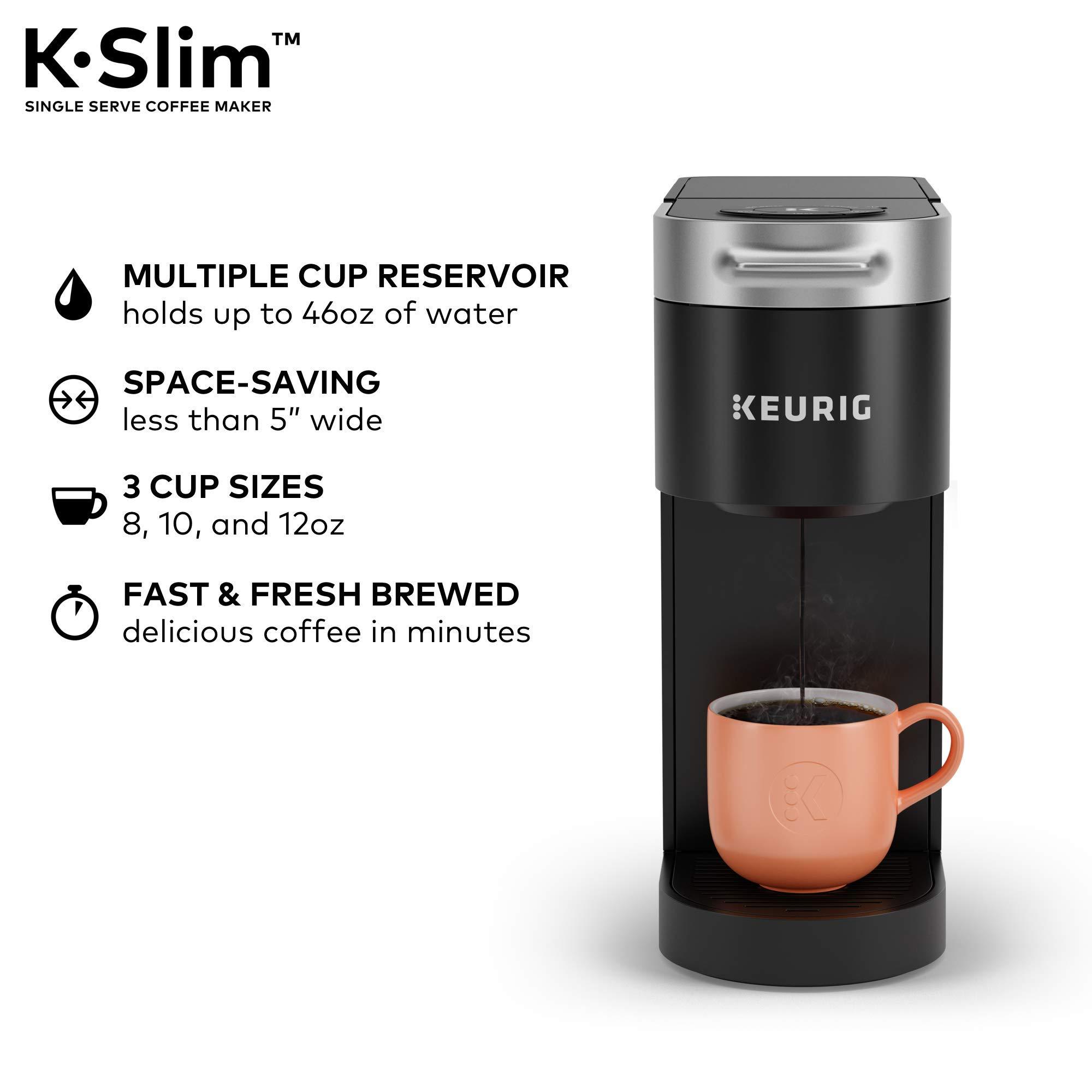 Keurig Keurig K-Slim Single-Serve K-Cup Coffee Maker, Black and Keurig Standalone Milk Frother, Black