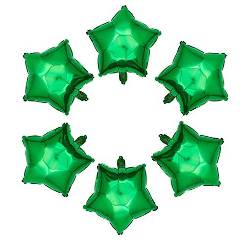 MEPDNGN Green Star Shape Foil Balloon, 10pcs Big Mylar Helium Balloons for Birthday Party Wedding Party Decoration 18 Inch