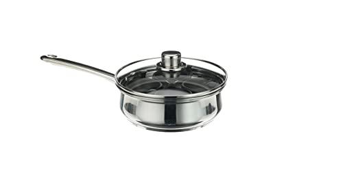 Kitchen Craft KitchenCraft 4 Egg Poacher Pan in Gift Box, Non Stick and Induction Safe, Stainless Steel, 20.5 cm