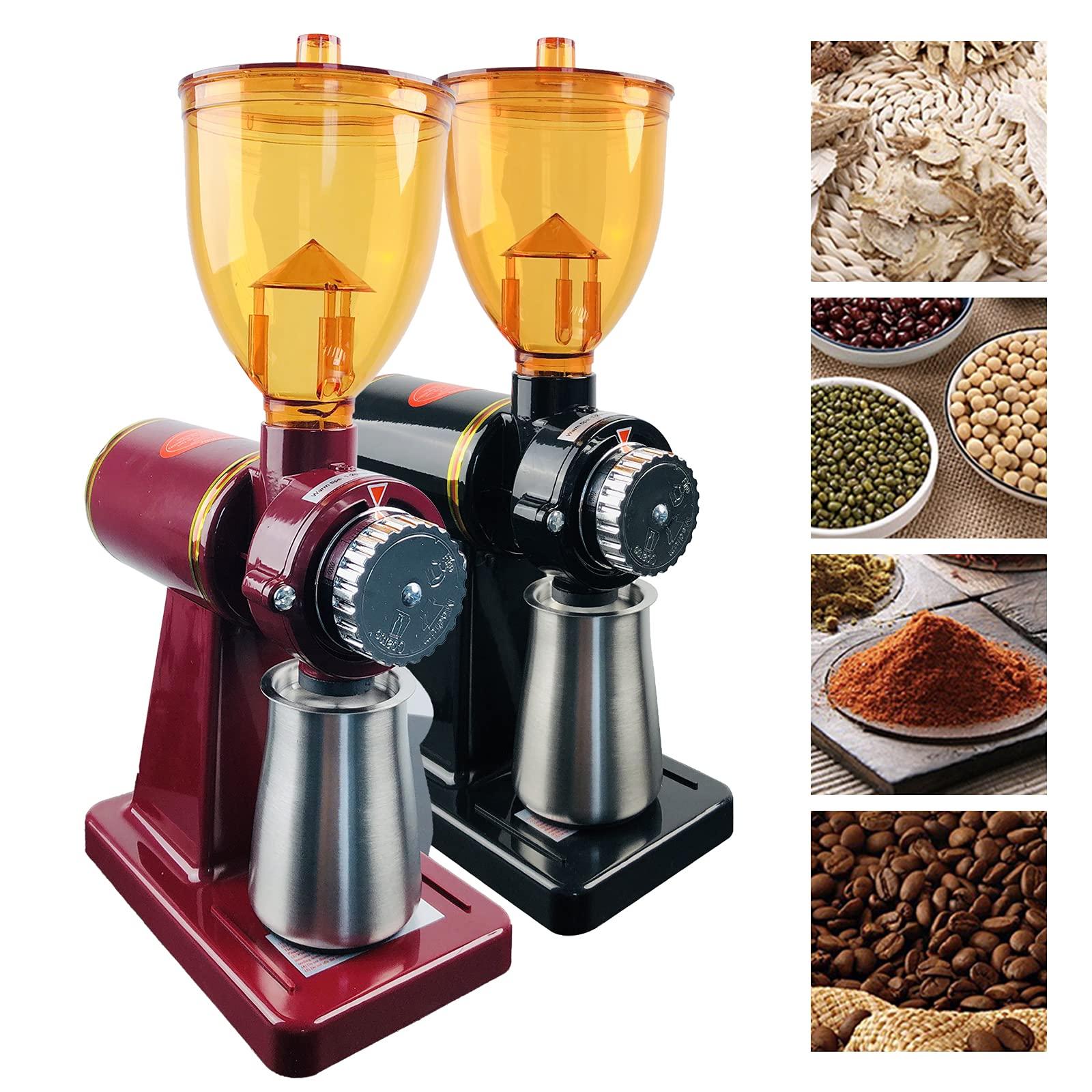 Eapmic 250g Commercial Coffee Grinder Electric Grain Mill Grinder Automatic Burr Coffee Grinder Machine Coffee Bean Grinder Mill Espresso Bean Grinder Machine Household Coffee Bean Grinder (Red)