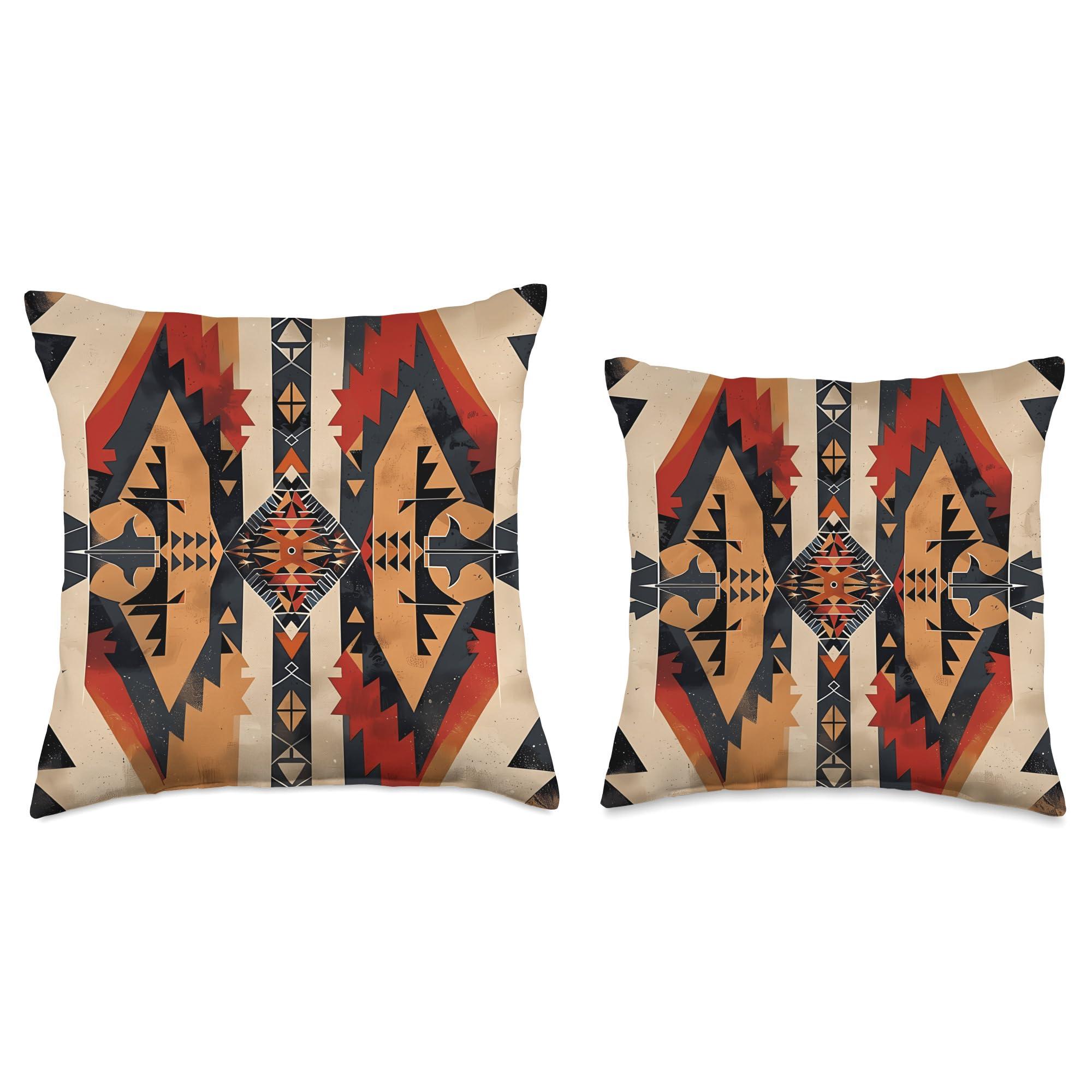 Modern Aesthetic Design Studio Navajo Art Native American Design Southwestern Decor Throw Pillow