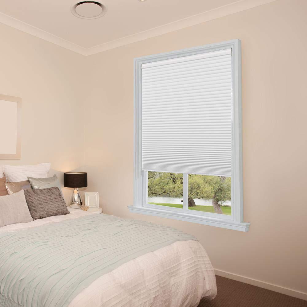 Amingrui Blackout Window Shades Cordless Cellular Blinds for Window, Insulated Honeycomb Shades for Home Office Bedroom Living Room [White-Blackout, Size 55" W x 64" H] Custom Cut to Size