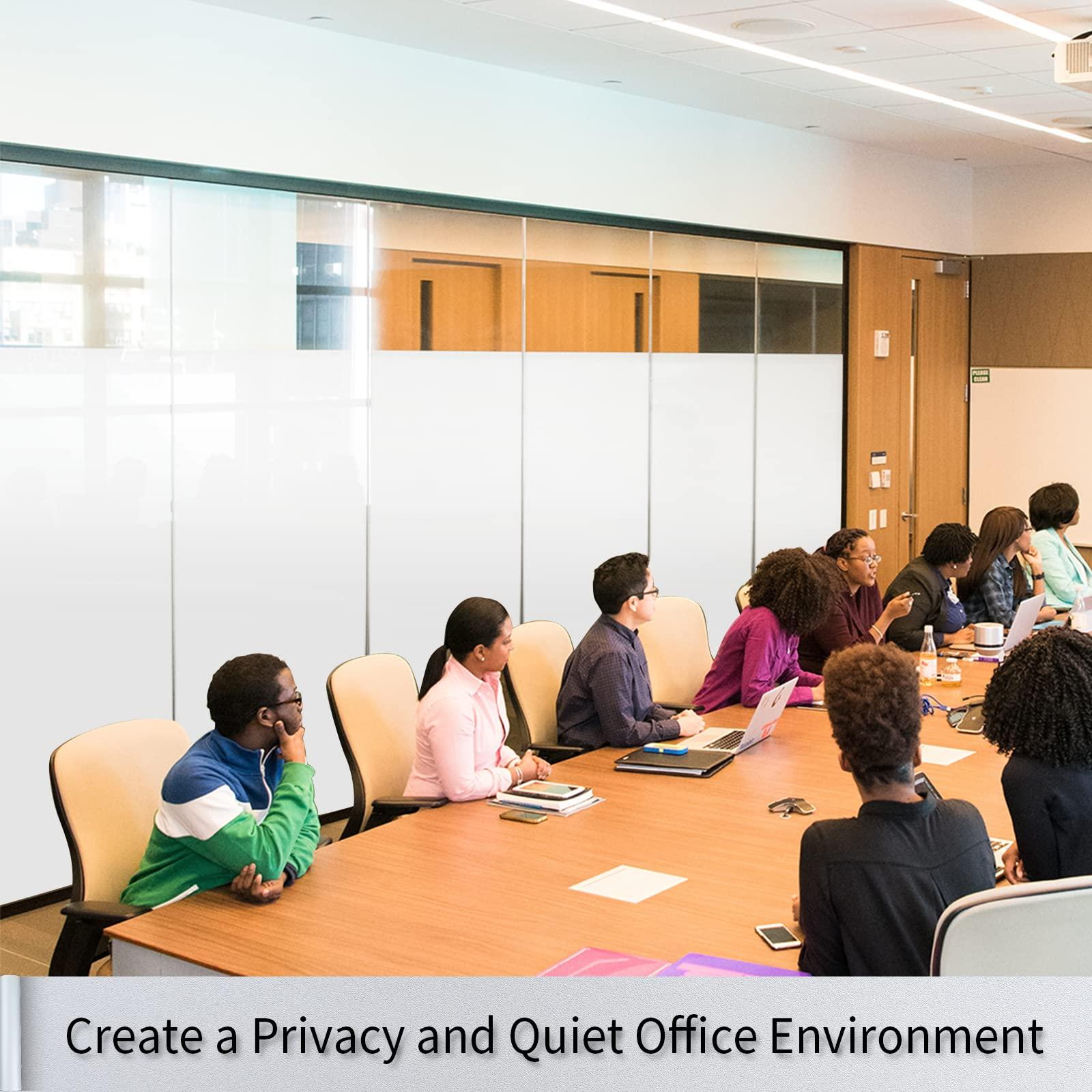 xiawei Frosted Glass Window Film with Tools,Reusable Window Privacy Film,Static Clings Window Film Kit for Home Bathroom and Office. (Pure, 29.6Inch196.9Inch)