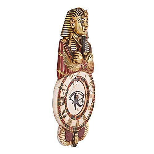 Design Toscano Design Toscano Medinet Habu Egyptian Wall Clock Sculpture, 40 Inch, Gold Leaf