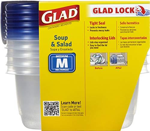 Glad Glad Food Storage Containers, 24 oz, 5 Count