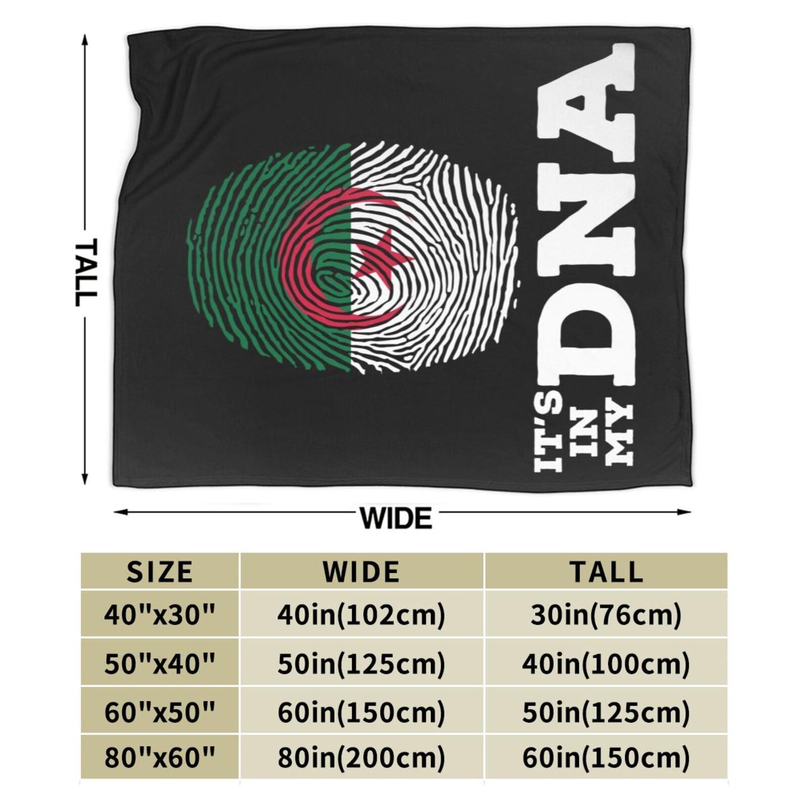 KOSPOGO Algeria It\'s in My DNA Throw Blanket for Couch 60\"x50\" Bed Sofa Super Soft Cozy Blanket Flannel Blankets & Throws