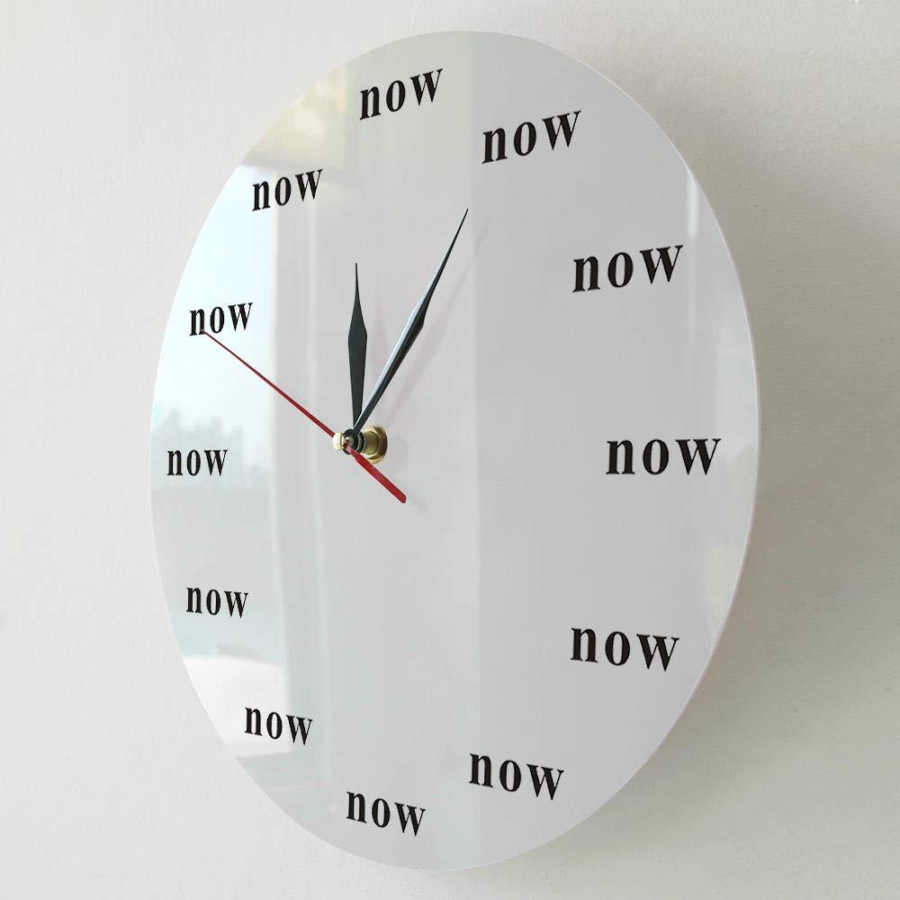 tingnn The Time is Now Wall Clock Now Time Motivational Clock Mindfulness Gift The Power of Now Your Daily Reminder to Live in The Now-Frameless_Simple_Design