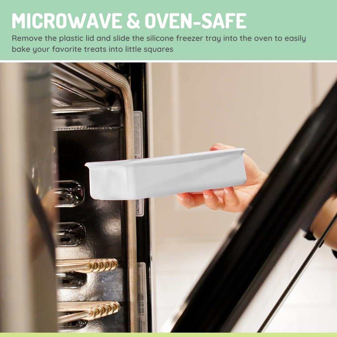 melii melii Silicone Baby Food Freezer Tray with Lid Versatile 10-Cup 2oz Portion Tray for Freezing Breastmilk, Homemade Baby Food, Sauces, Smoothies and Snacks Microwave, Freezer Safe- Grey