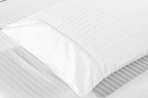 ARlinen Waterbed Sheets Super Single Size 600 Thread Count 100% Cotton 15 Inches -Deep Pockets- Attached Waterbed Sheet Set- 4 Piece - Hotel Luxury Bed - Extra Soft -White Stripe Bed Sheets -Super Single